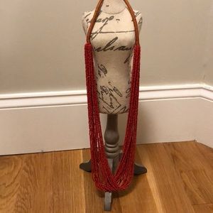 Red beaded necklace